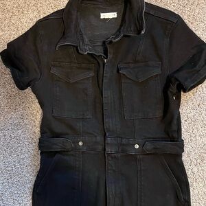 Good American Black Denim Jumpsuit